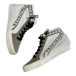 Vintage Havana Gadol High White and Tan Star High-Top Sneakers